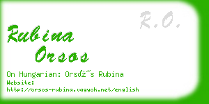rubina orsos business card